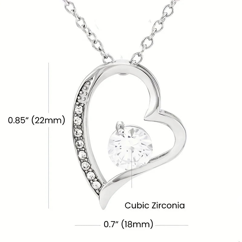 Grandmother Gifts, Gift for Grandmother, Message Card Jewelry Cubic Zirconia Decor Heart Shape Pendant Necklace